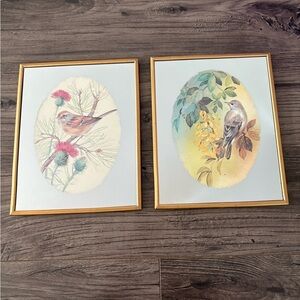 Vintage mirrors with birds wall mirrors wall art